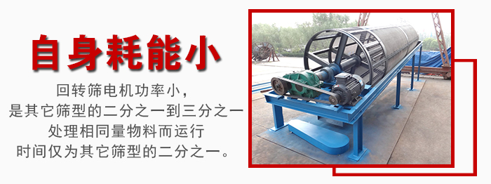滾筒篩耗能小，使用壽命長，維修方便