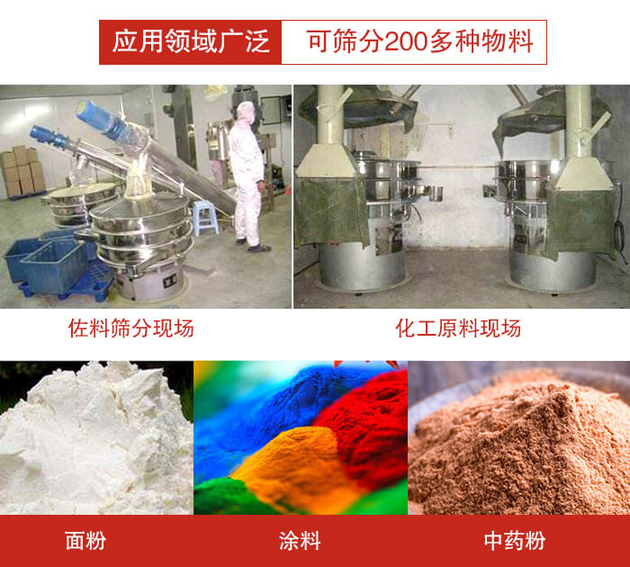 不銹鋼振動篩應用領域廣泛可篩分200多種物料。